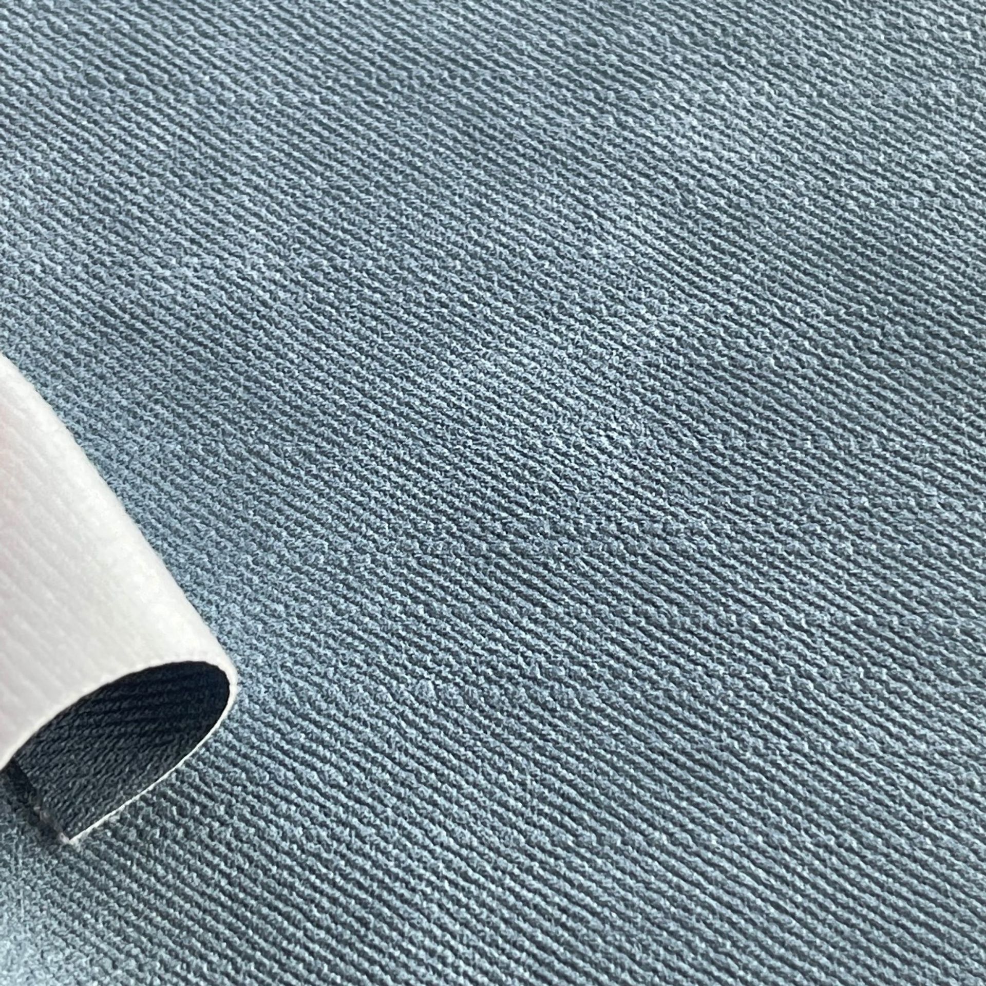 8mm牛仔纹仿棉绒底pu皮革面料箱包手袋沙发餐桌垫鞋材家具装饰