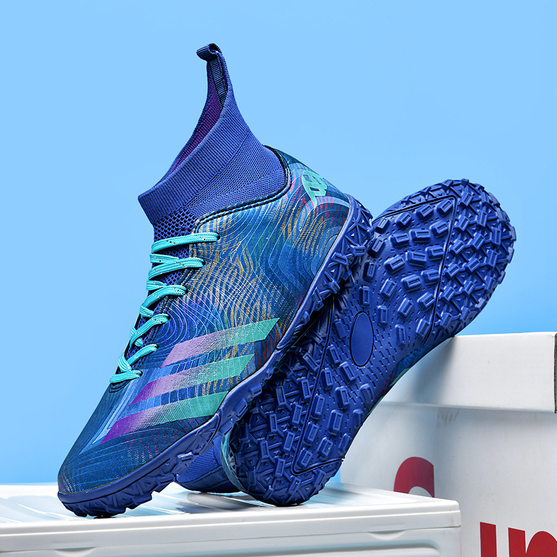 现货供跨境新款足球鞋男士高帮碎钉球鞋训练鞋青少年运动鞋女代发