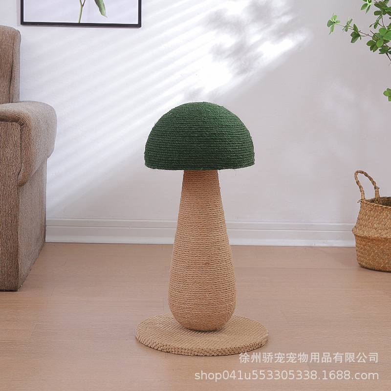 Mushroom Cat Scratch Board Wear-Resistant Non-Chip Vertical Cat Scratching Board Sisal Hemp Rope Grinding Claw Funny Cat Toy Supplies Scratching Pole