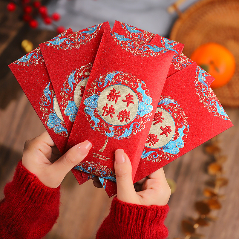 2024 Wholesale New Year New Year Common Use Red Packet Gold Leaf Thickened Dragon Year Li Weifeng Spring Festival New Year Gift Red Pocket for Lucky Money