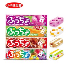 日本进口UHA悠哈味觉糖普超软糖条糖50g*10条果味夹心果汁软糖批