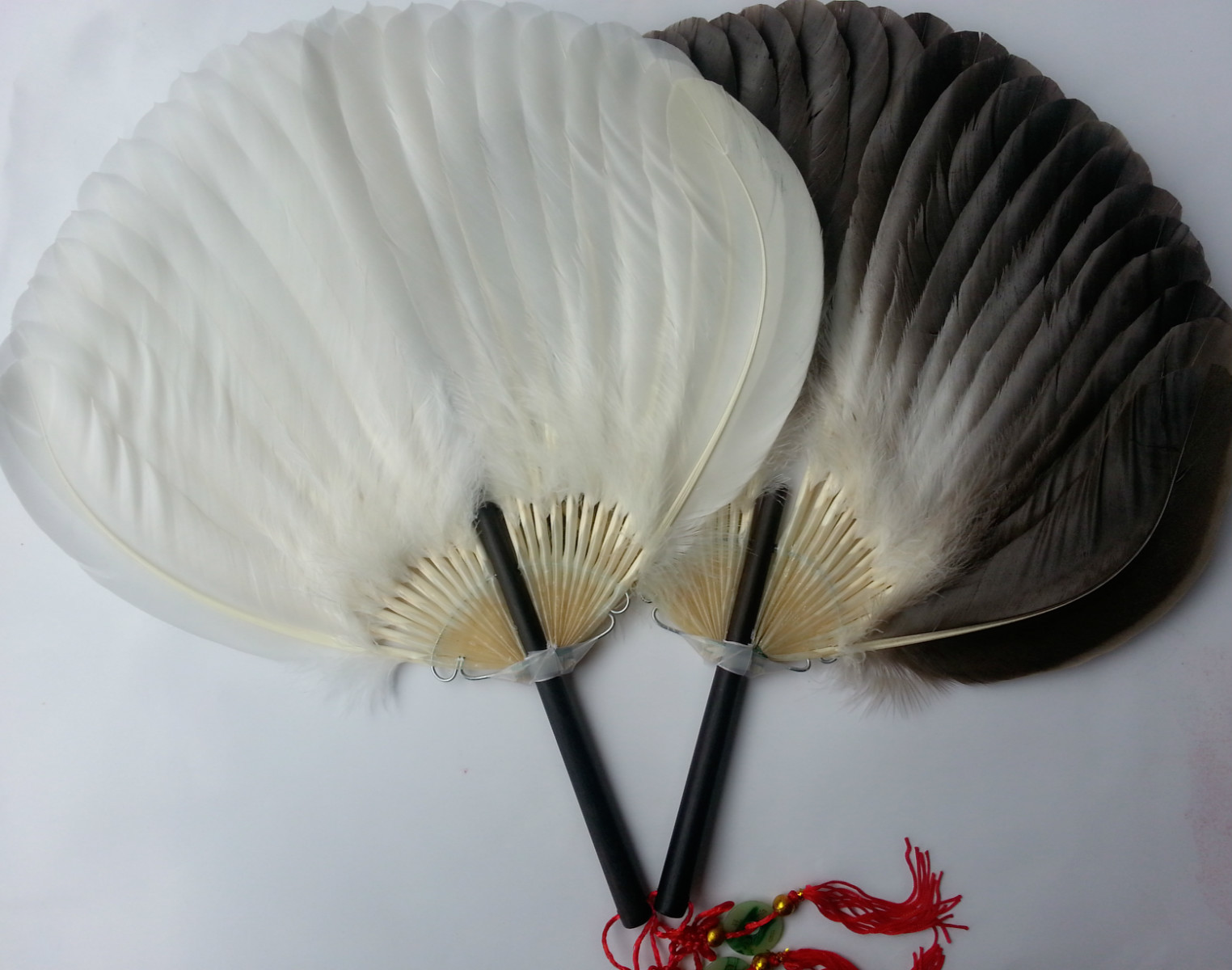 非遗高淳特产鹅毛扇乌木柄孕产妇诸葛孔明夏季纳凉手工羽毛扇