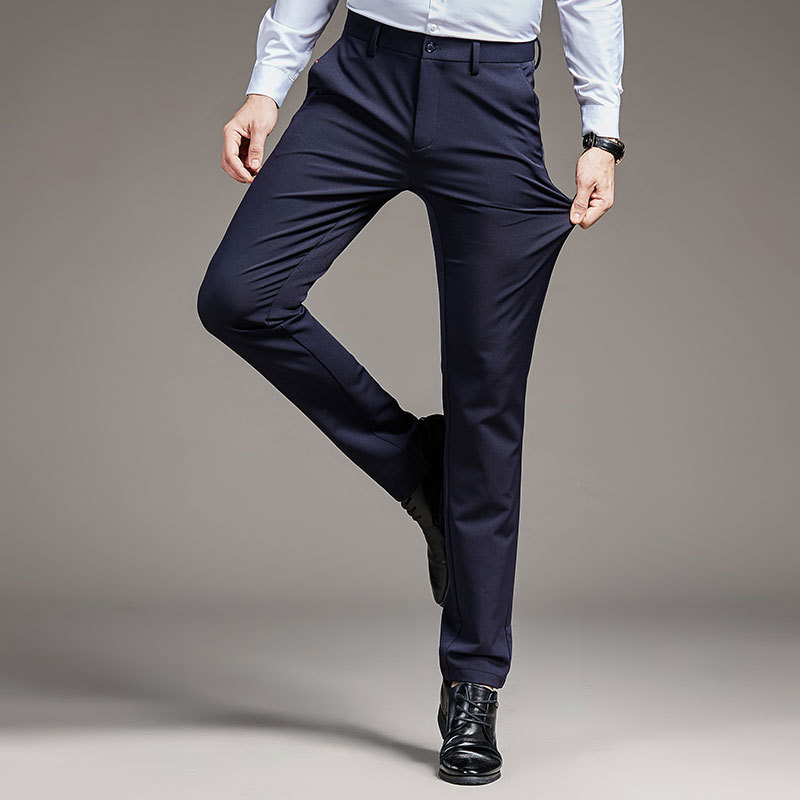 西裤男修身西服裤子商务休闲直筒正装男士上班四季韩版薄款西装裤