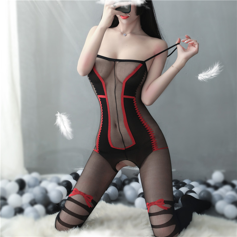 Sexy Lingerie Stockings Jumpsuit Shredded Temptation Transparent Funny Sex Suit Passion See-through Uniform Large Size Women