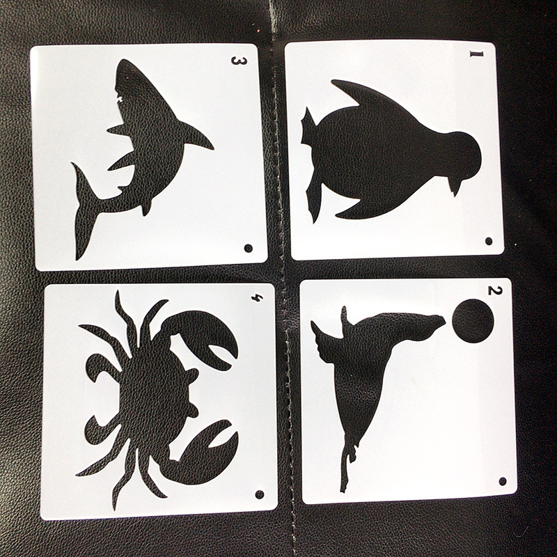 新款跨境亚马逊ebay动物镂空绘画模板diy模板pet塑料儿童涂鸦模板