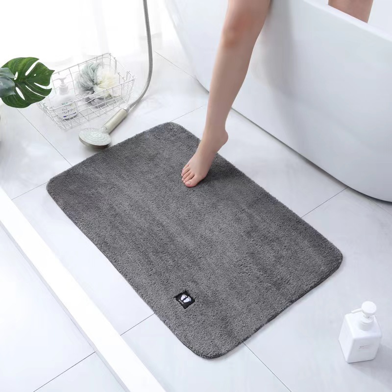 Spot Goods Second Super Fiber Absorbent Floor Mat Toilet Floor Mat Solid Color Mini Feet Entrance Floor Mat