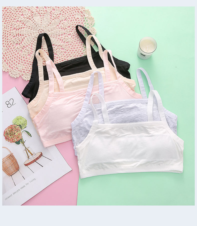 批发女孩发育期学生初中生学生小背心少女内衣中童8-12岁女童文胸