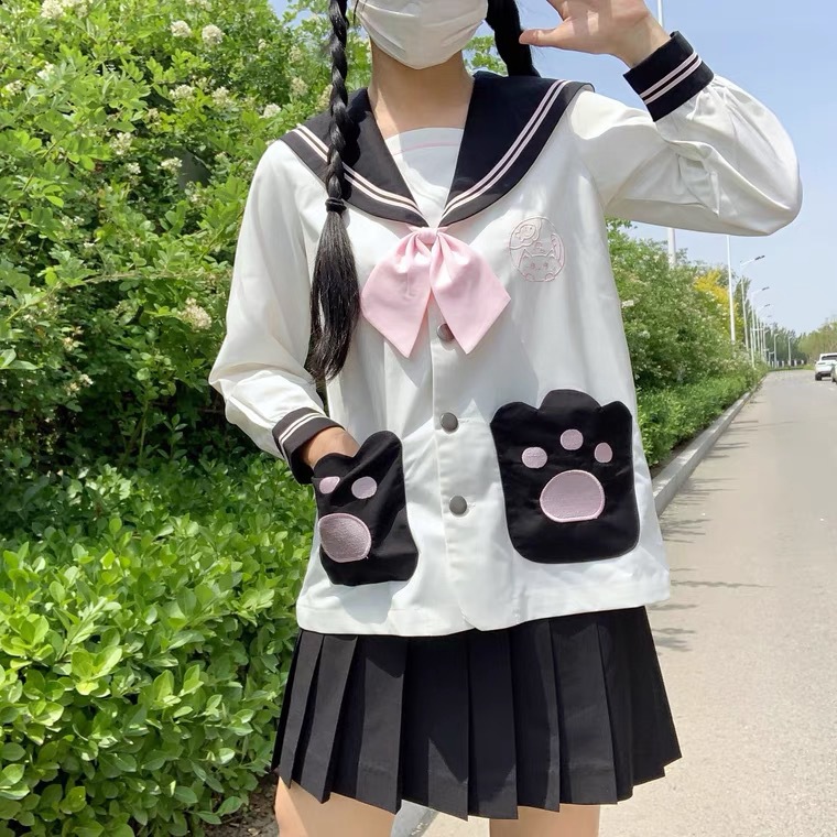 猫小鱼萌新款幼稚园jk制服闺蜜装双子春夏可爱长袖水手服日系少女