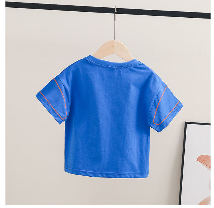 儿童全棉t恤夏季宝宝时尚洋气上衣男童短袖女童夏装婴儿夏天衣服