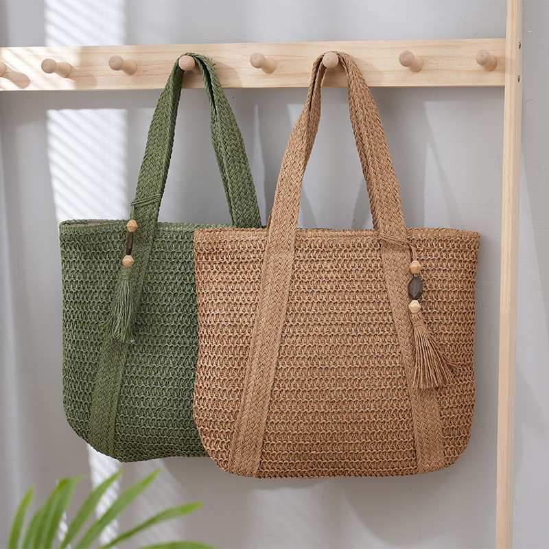 retro handmade woven bag for women 2024 new fashion tote bag straw bag versatile large capacity shoulder bag