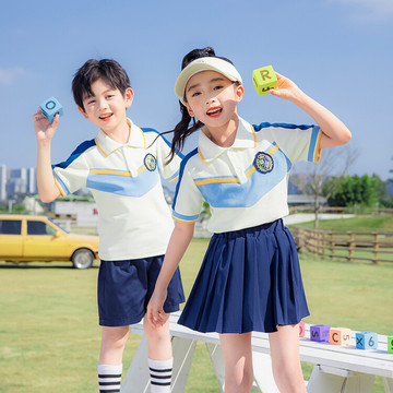 幼儿园园服夏装英伦纯棉运动班服套装六一演出毕业照服小学生校服