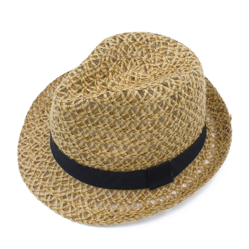 Summer Sun Protection Linen Hat Middle-Aged and Elderly Men and Women Travel Seaside Beach Sun Hat Casual All-Matching Jazz Hat