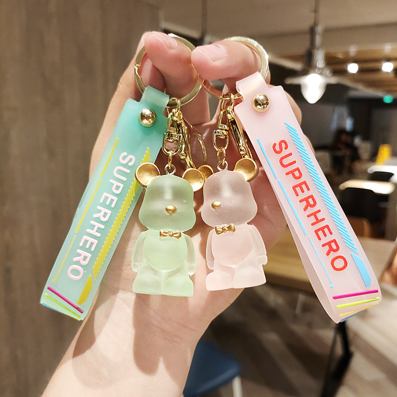 Nordic Bow Tie Bear Keychain Creative Cute Bear Key Pendants Car Key Ring Couple Schoolbag Ornaments Wholesale