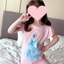 甜美公主风儿童装可爱卡通女童夏款短袖套衣服宝宝T恤裤子两件套