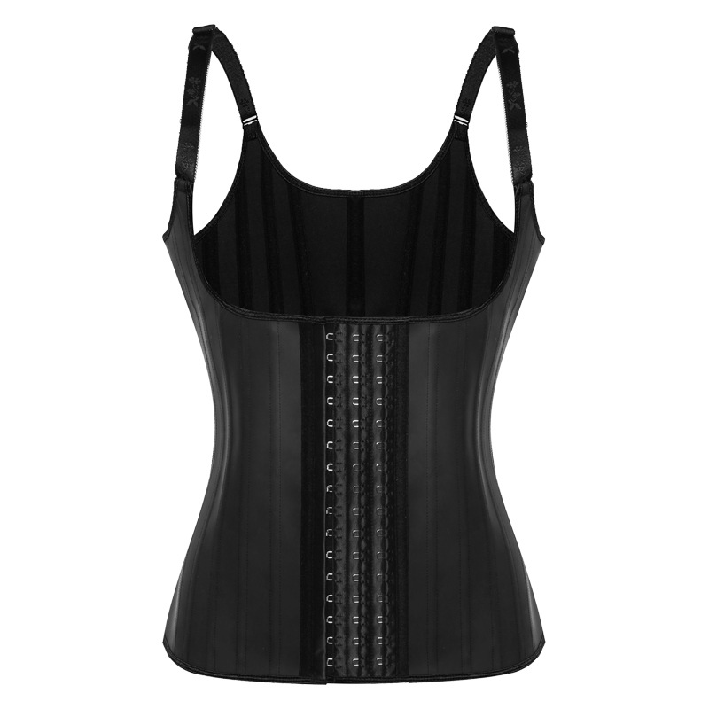 光面25钢骨小肩带塑身上衣收腰背心乳胶塑身衣 橡胶束身衣cotset