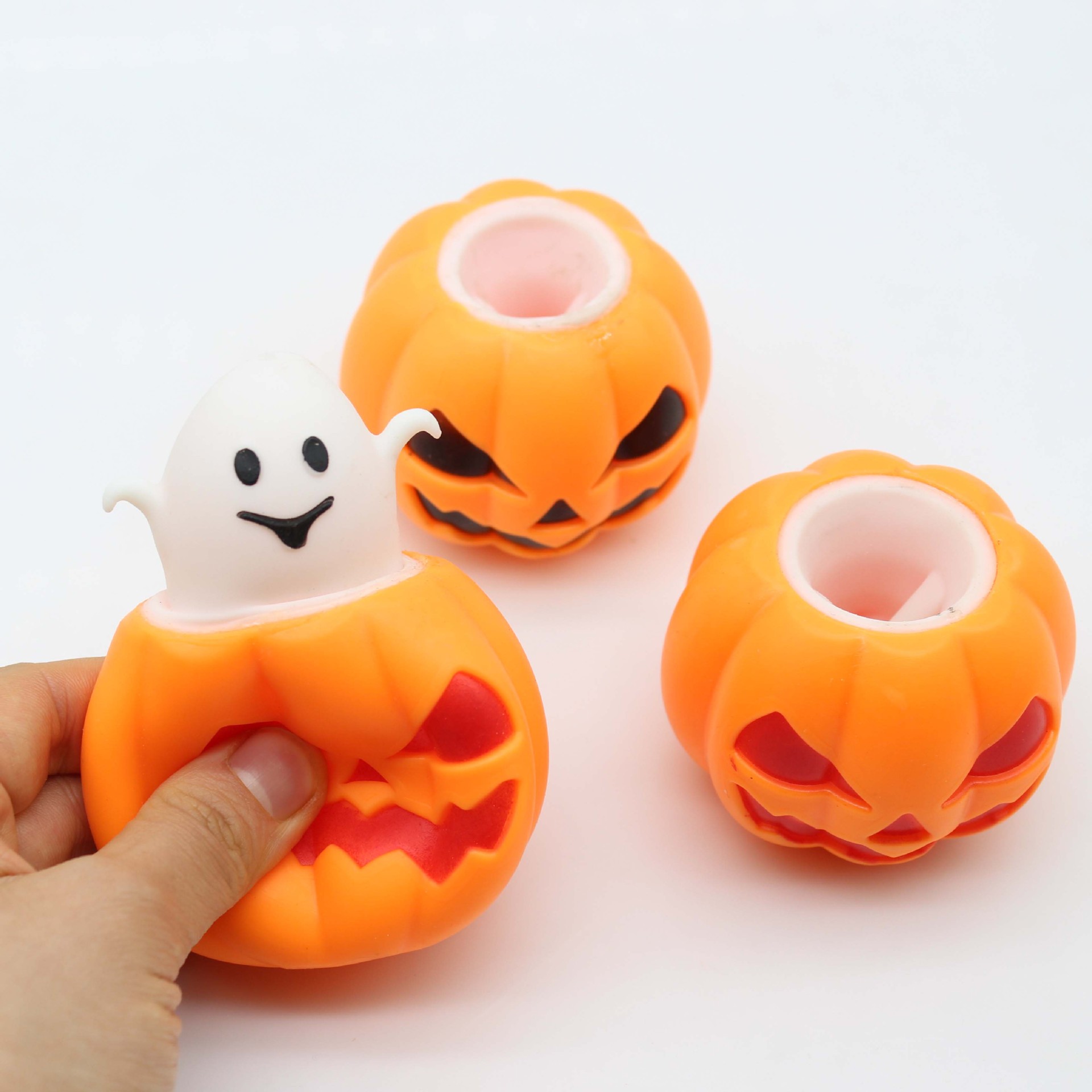 Halloween Funny Pumpkin Squeezing Toy Vent Ghost Fun Squeeze Decompression Toy Funny Pumpkin Ghost Spot