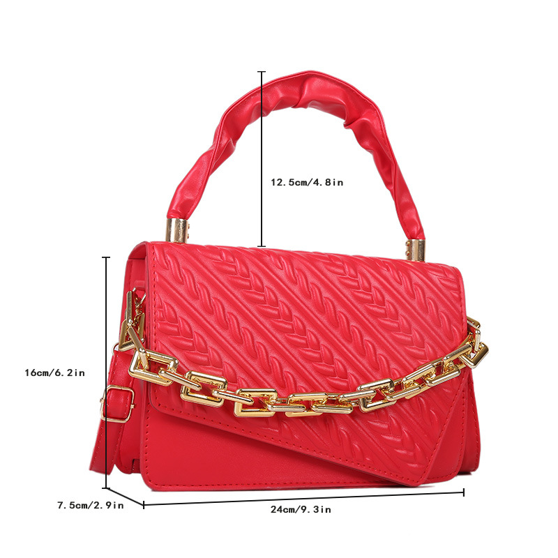 Women's Chain Handbag 2021 Autumn and Winter New Fashion Retro Embossing Diamond Small Bag Women's One Shoulder Messenger Bag