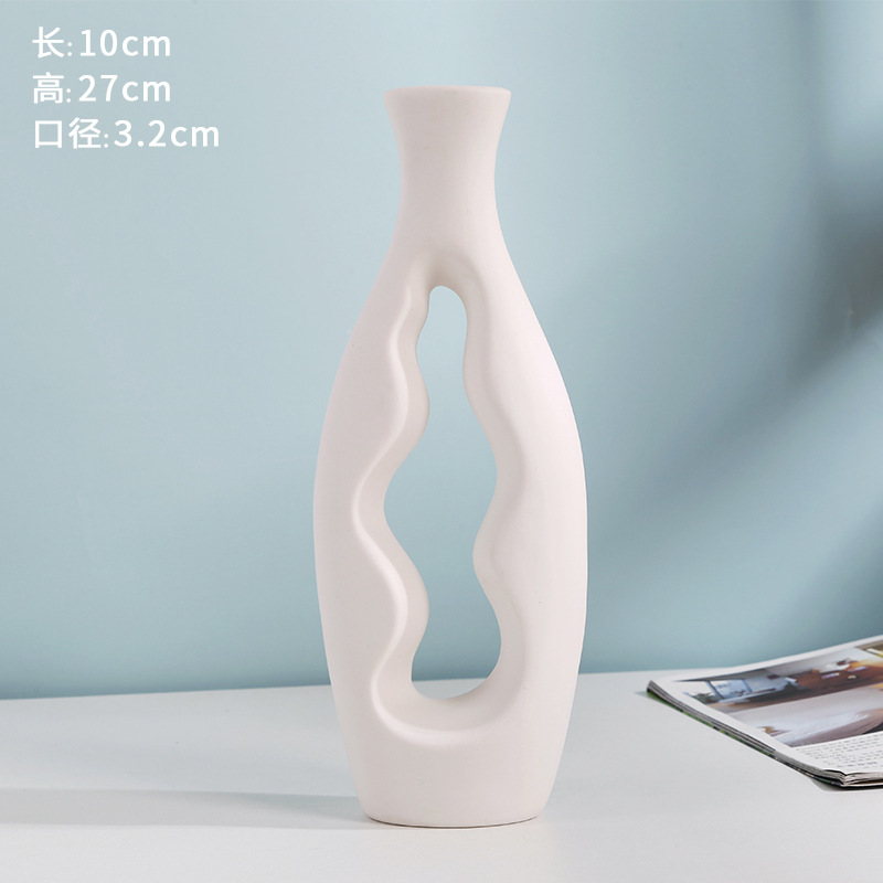 Ceramic Vase Decoration Modern Minimalist Furnishings Soft Decoration Model Room Coffee Shop Dining Room/Living Room Decoration Wholesale