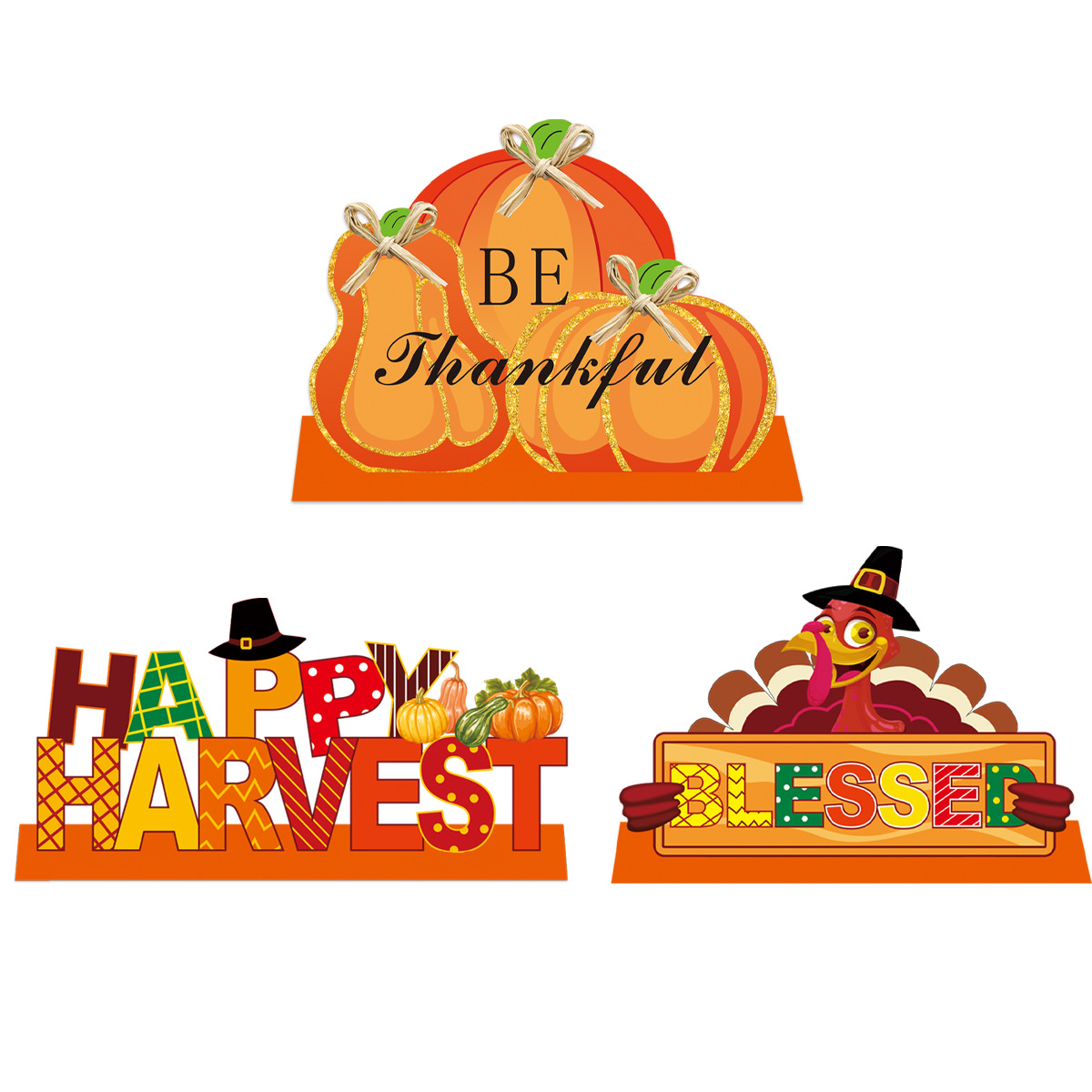 Cross-Border New Thanksgiving Scene Dress up Props Harvest Festival Letters Wooden Decoration Party Home Dress up Wholesale