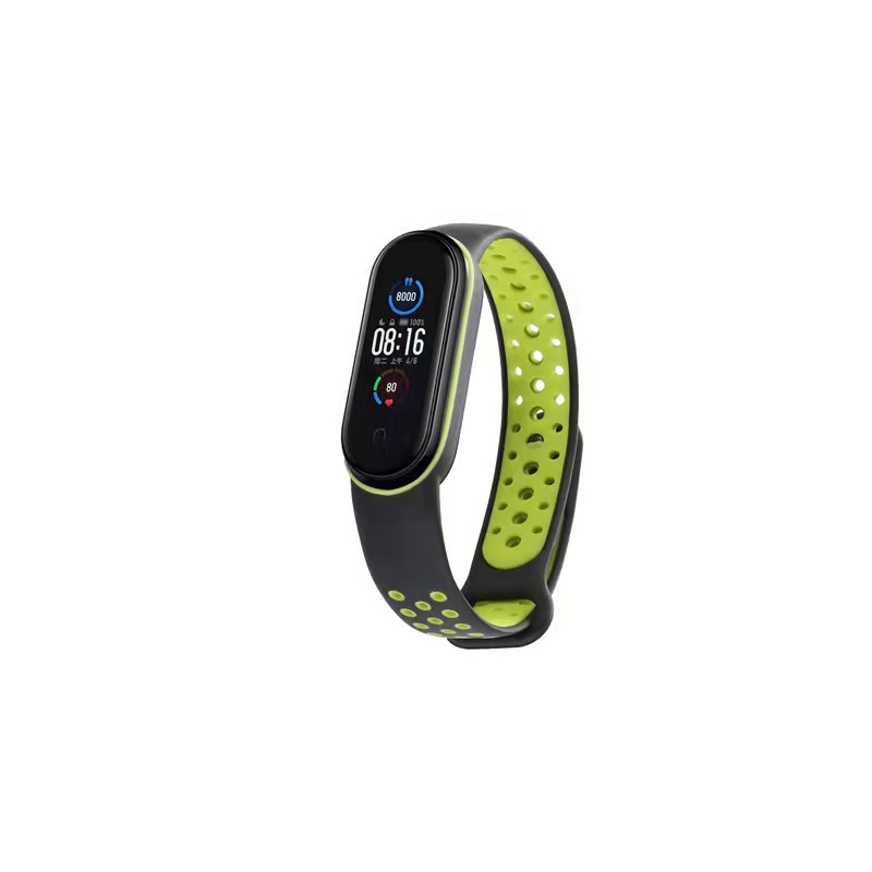 适用小米手环7代运动耐克款34/56 nfc版双色透气腕带硅胶替换表带