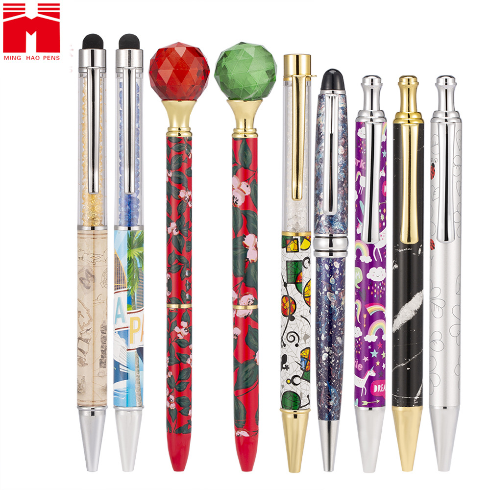 Thermal Transfer Metal Ball Point Pen Insert Gel Pen Cartoon Printing Pattern Advertising Marker Printed Logo