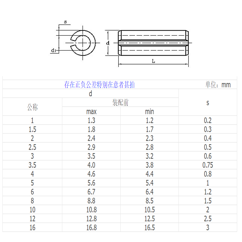 304不锈钢弹性圆柱销定位销开口销弹簧销子销钉m3m4m5m6m8mm