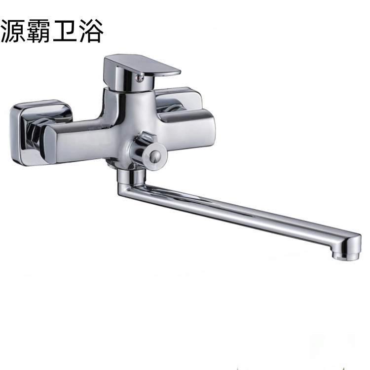 俄罗斯锌合金长嘴旋转冷热水浴缸水龙头简易花洒套装淋浴三联龙头