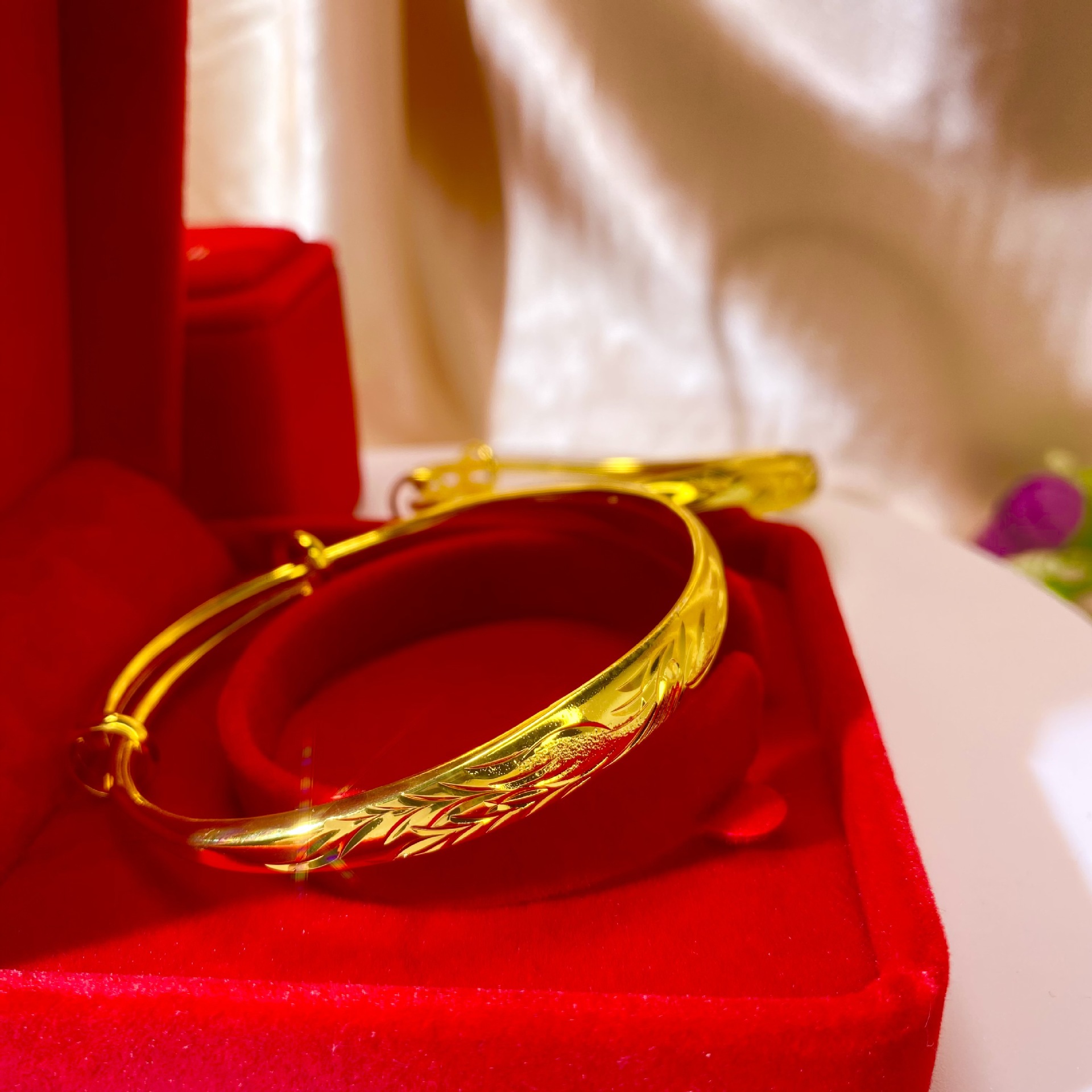 越南跨境沙金金手镯24k铜龙凤手镯女仿黄金喜庆婚嫁24k金首饰批发