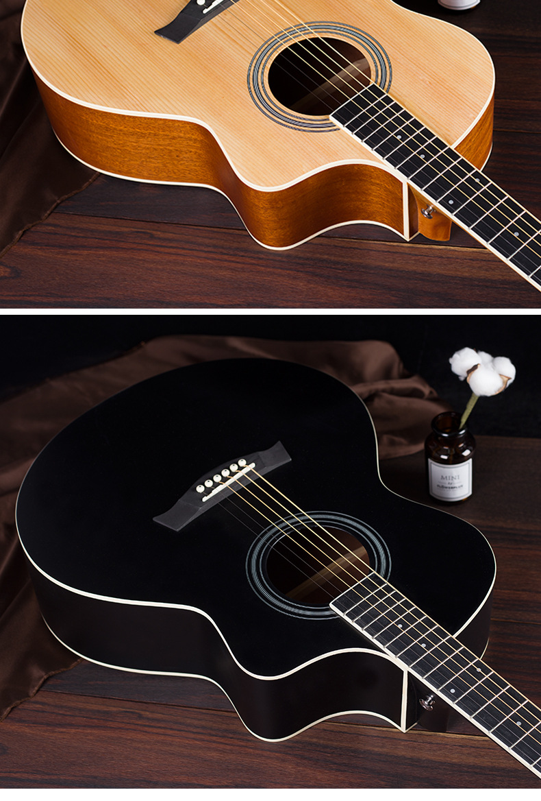 单板吉他41寸云杉哑光民谣木吉他面单乐器厂家现货批发