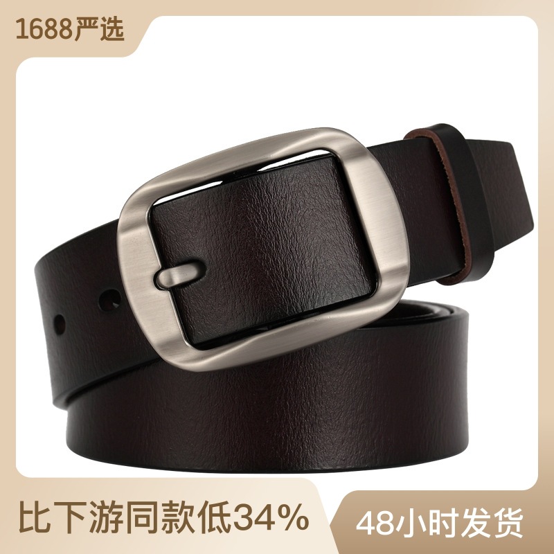 new belt men‘s leather pin buckle casual belt an entire cowhide korean belt belt factory wholesale delivery