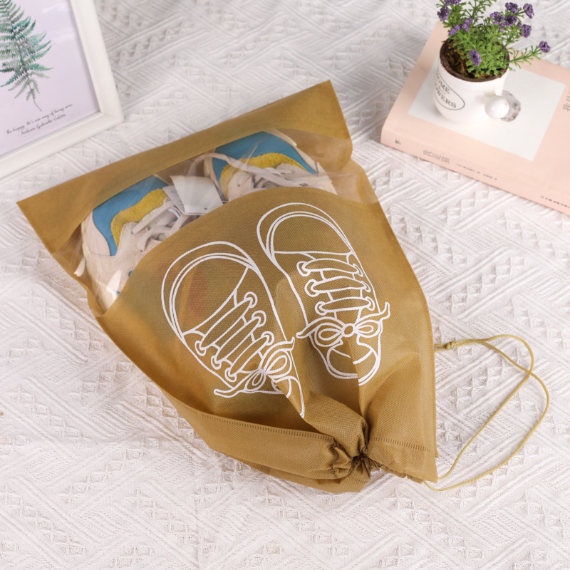 Shoes Buggy Bag in Stock Non-Woven Drawstring Pouch Household Travel Buggy Bag Dustproof Eco-friendly Bag Drawstring Shoe Bag