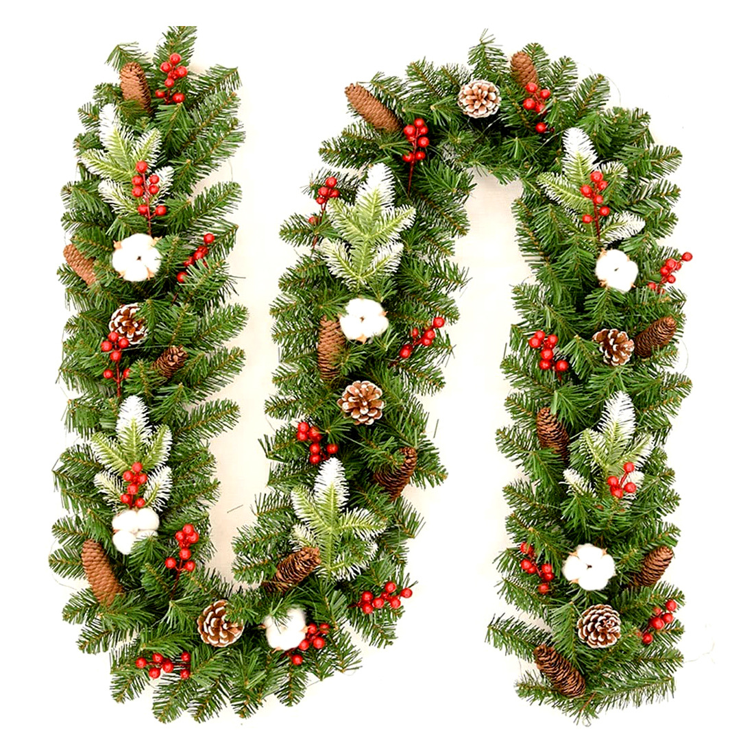 圣诞节装饰品 2.7米加密仿真花环门挂藤圈商场围栏门把手圣诞藤条