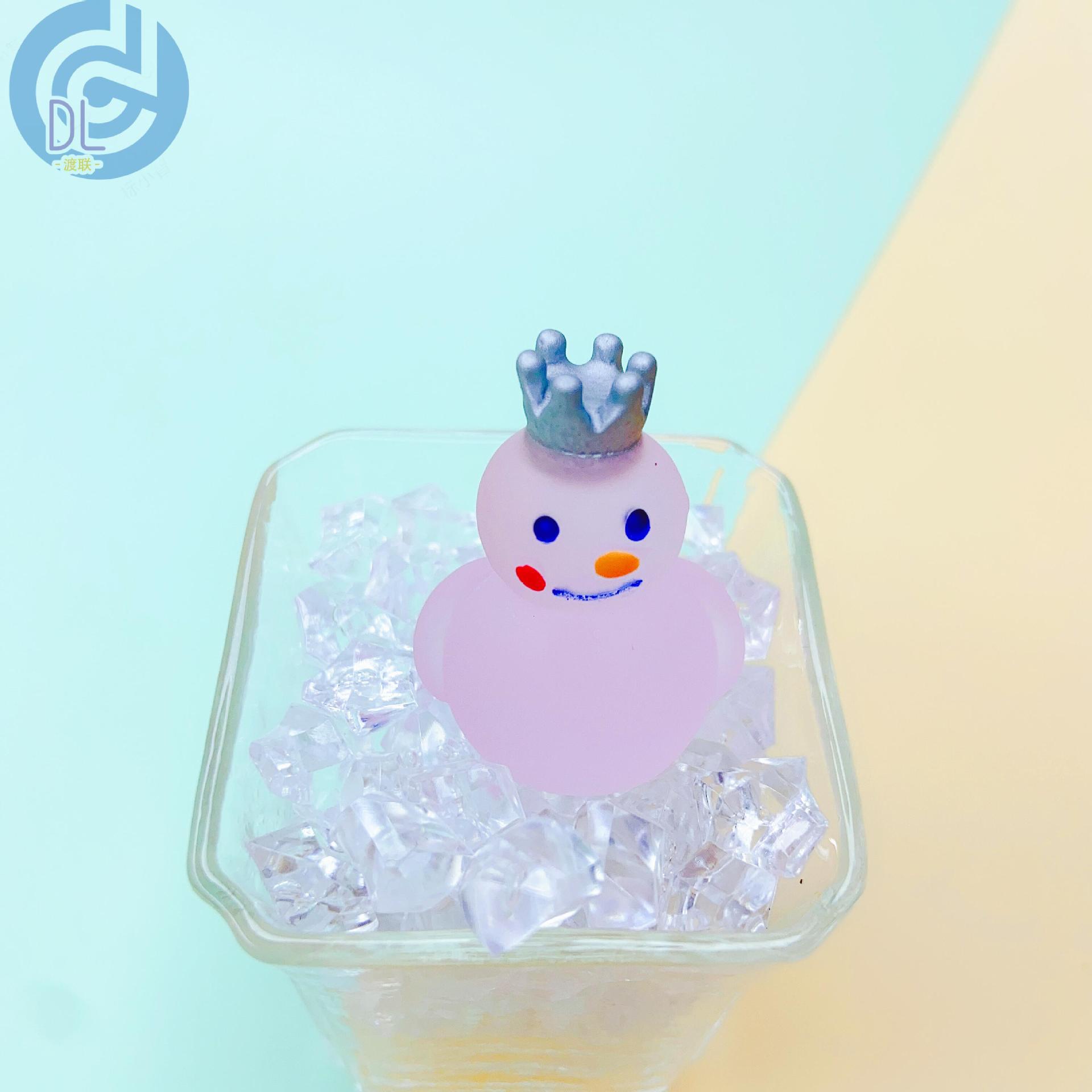 DIY Ornament Accessories Cute Cartoon Mi Xue Bing Cheng Resin Luminous Snow King Mini Simulation Snow King Live Broadcast Room Burst