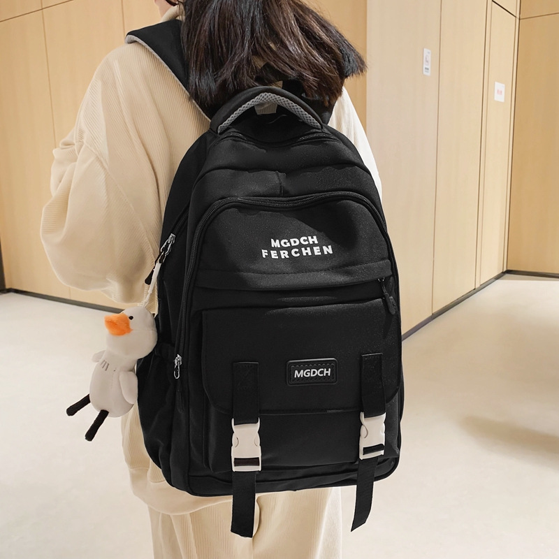 Primary School Student Schoolbag 2023 New Fashion Trendy Computer Bag Contrast Color Large Capacity Junior High School Backpack High School Backpack