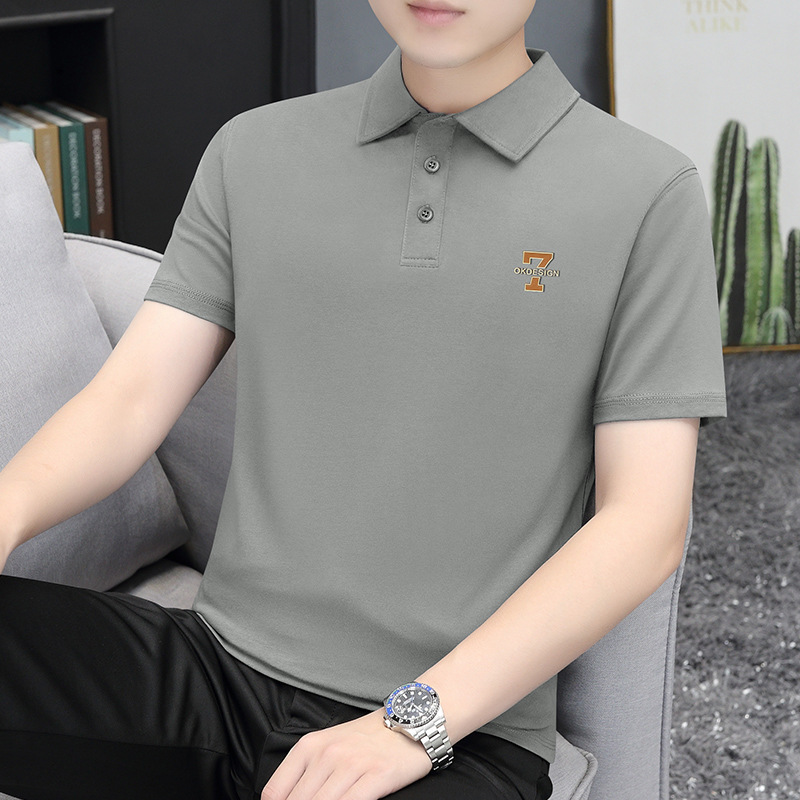 纯棉polo衫短袖t恤夏季新款透气休闲翻领上衣男带领体恤宽松棉质