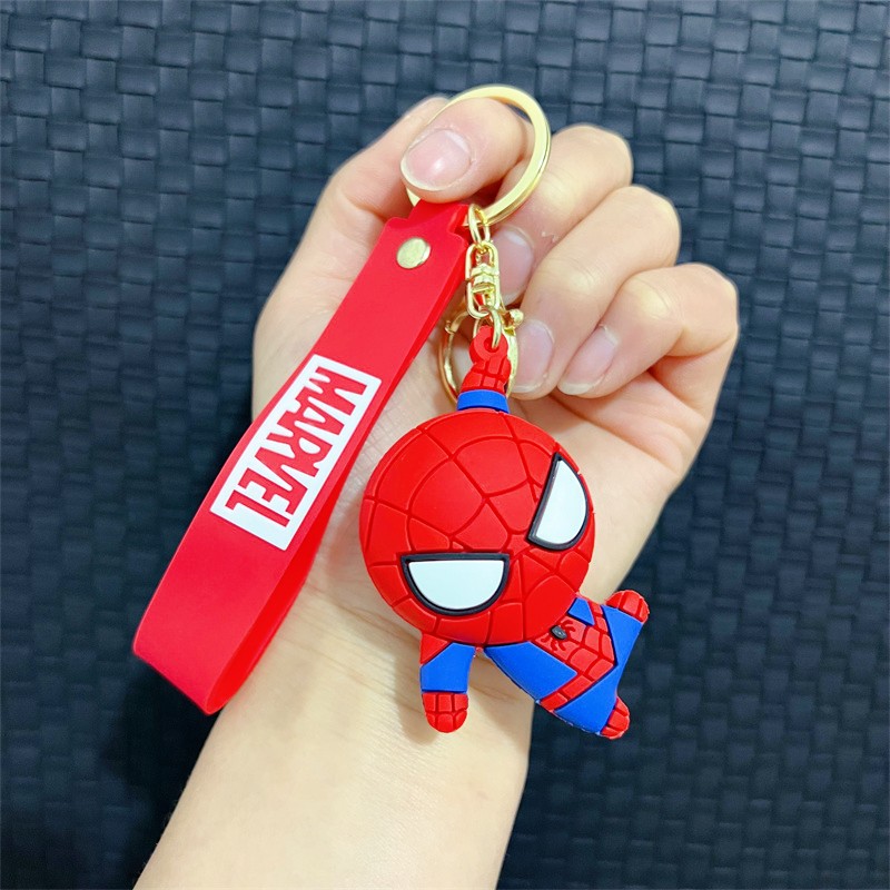 Creative Cartoon Marvel Keychain Trendy Cool Iron Man Spider-Man Captain America Key Chain Men and Women Handbag Pendant