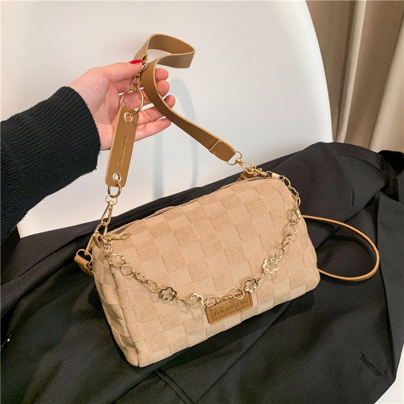 Bag Autumn and Winter Women's Bags Bags New Special-Interest Design Chain Small Square Bag Fashionable Chessboard Plaid Shoulder Messenger Bag