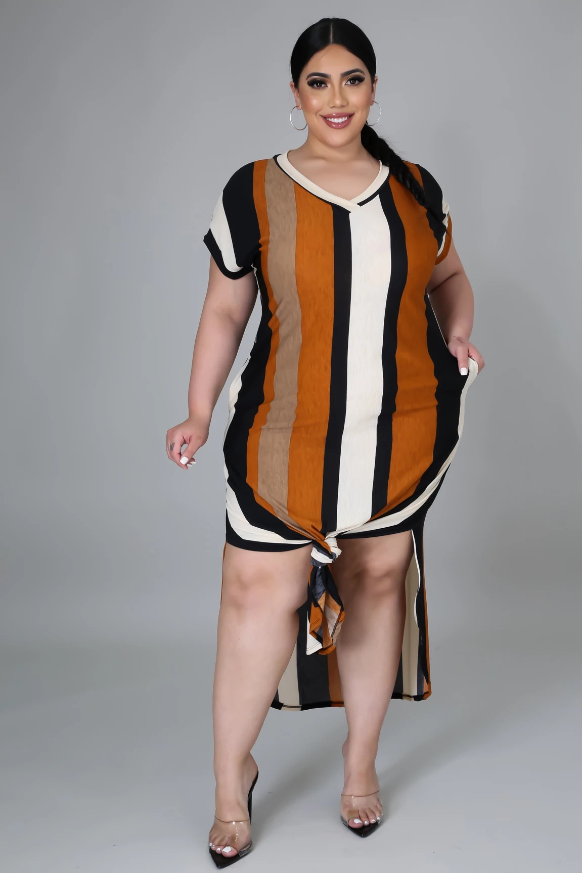 kb7004欧美跨境外贸女装亚马逊爆款热卖居家拼接肥婆装大码连衣裙