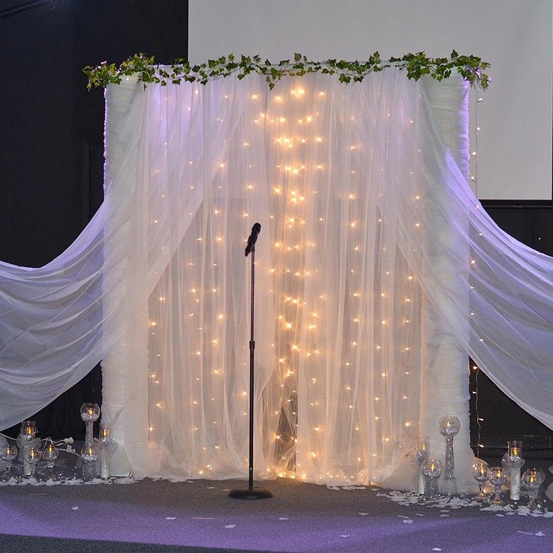 厂家直销白色窗帘围巾拱形窗纱帷幔简约阳台透光穿杆薄纱窗帏幔帘