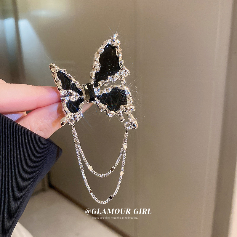 Korean-Style Personalized Design Pleated Diamond Butterfly Brooch Fashion High-End Sweet Cool Style Suit Pin Clothing Ornament