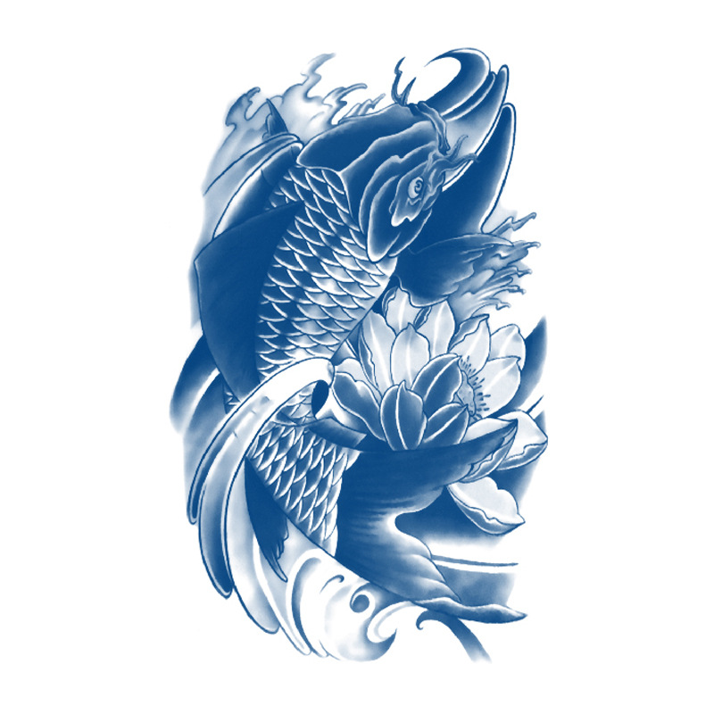 蓝色鲤鱼纹身寓意图片