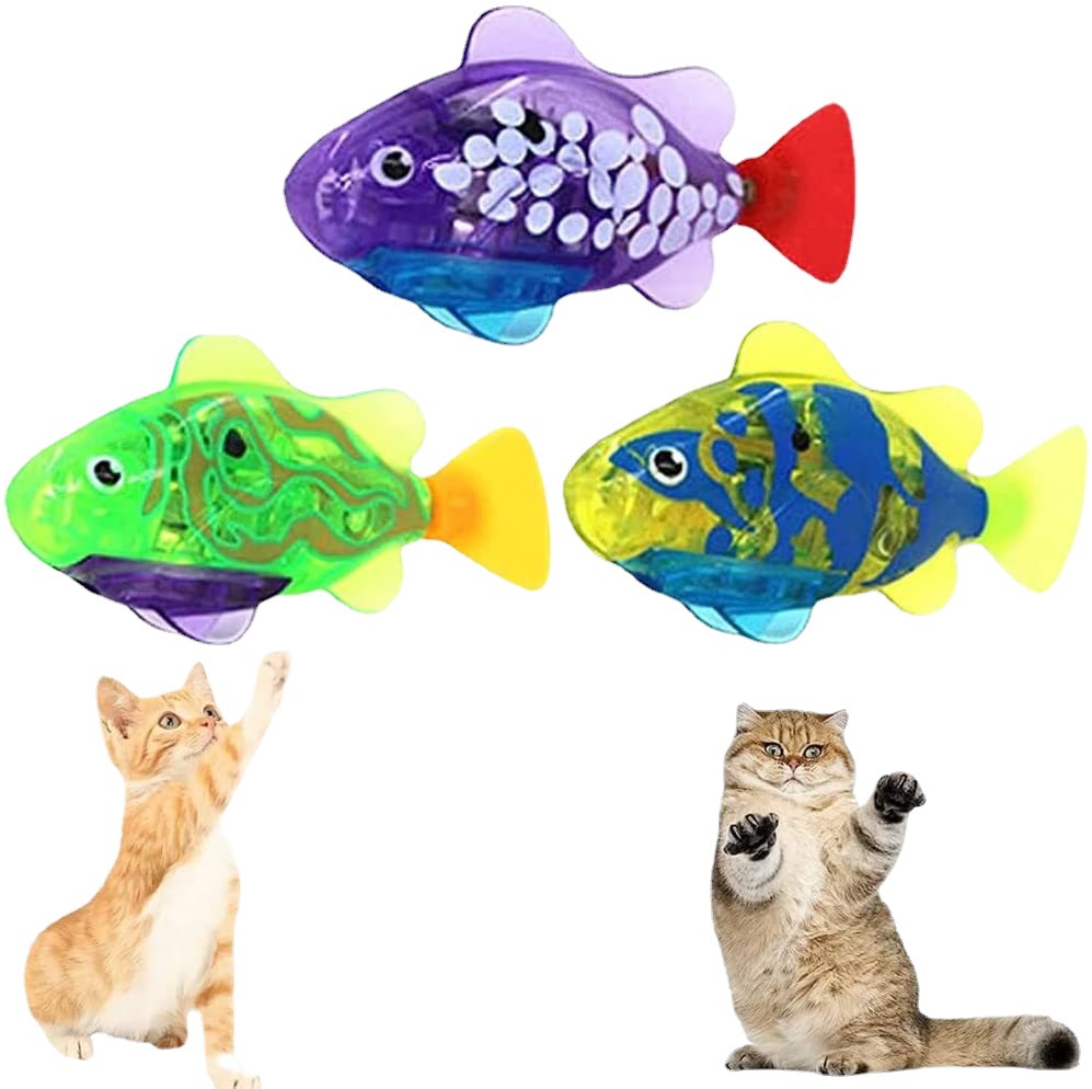 Cat Summer Toy Magic Lighting Pet Induction Tour Turtle Swimming Simulation Electric Bath Simulated Fish