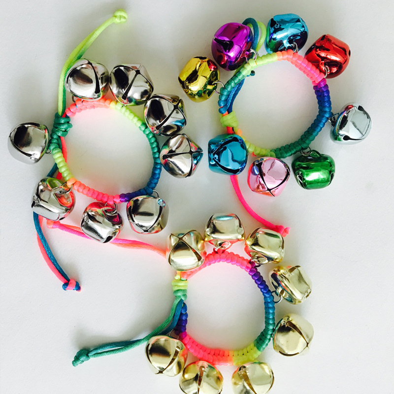 六一儿童舞蹈表演铃铛手链脚链20mm8个手铃超响彩绳节目舞台道具