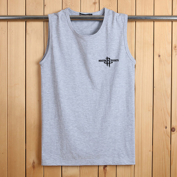 男士无袖t恤 纯色棉加大码宽松运动篮球汗衫透气背心胖子坎肩潮