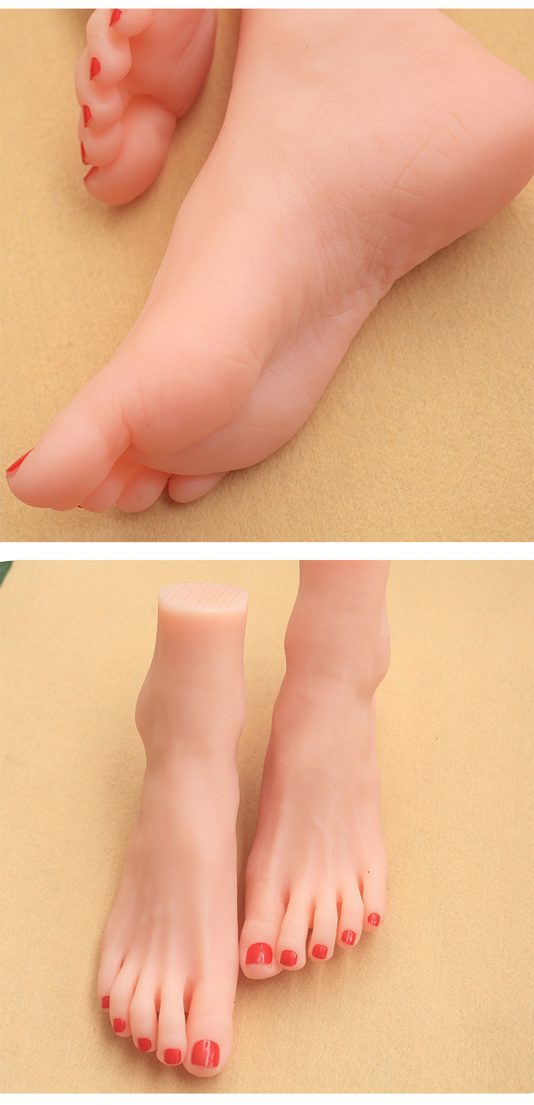 36码仿真足模真人硅胶假脚模型舔脚恋足玉足鞋袜直播道具爱好美甲