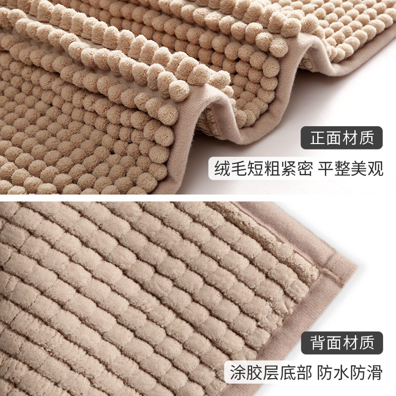 Cross-Border Thickened Chenille Floor Mat Bathroom Non-Slip Mat Simple Bathroom Bedroom Doorway Absorbent Foot Mat Doormat