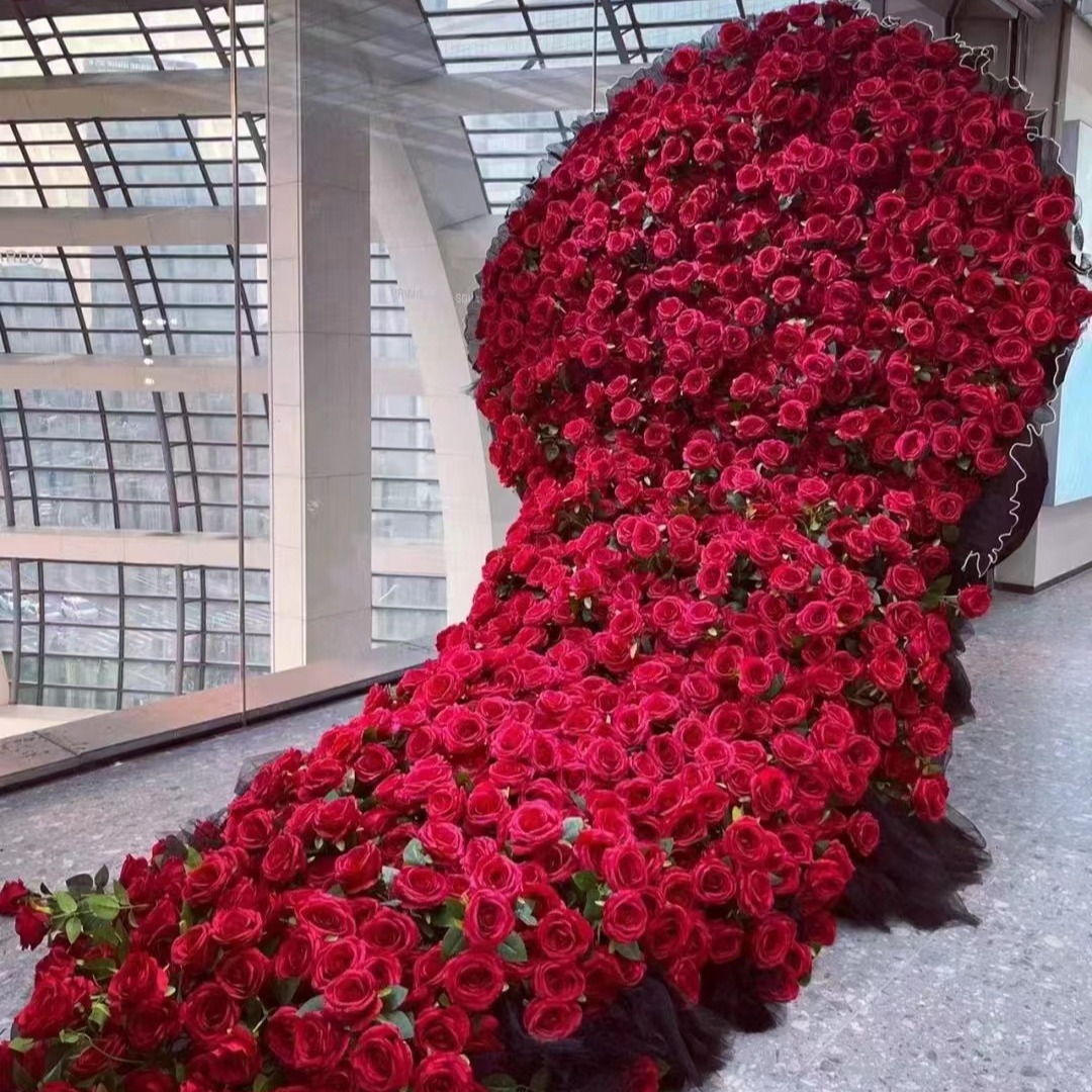 网红巨型玫瑰花束商场美陈装饰道具大型摆件打卡玫瑰花拍照花束
