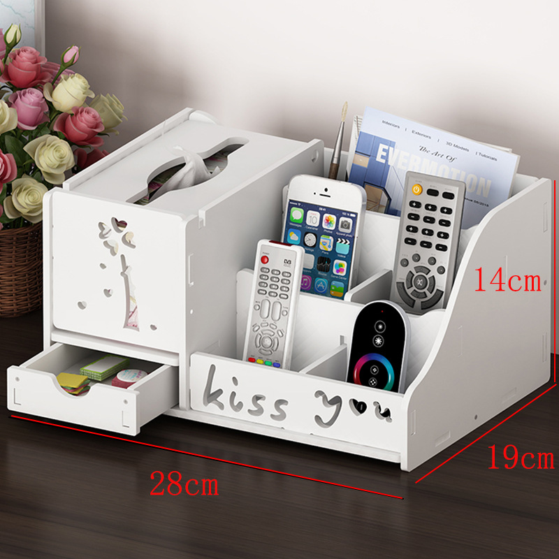 Simple Napkin Box Multifunctional Plastic Removable Tissue Box Household Living Room Coffee Table Desktop Remote Storage Box