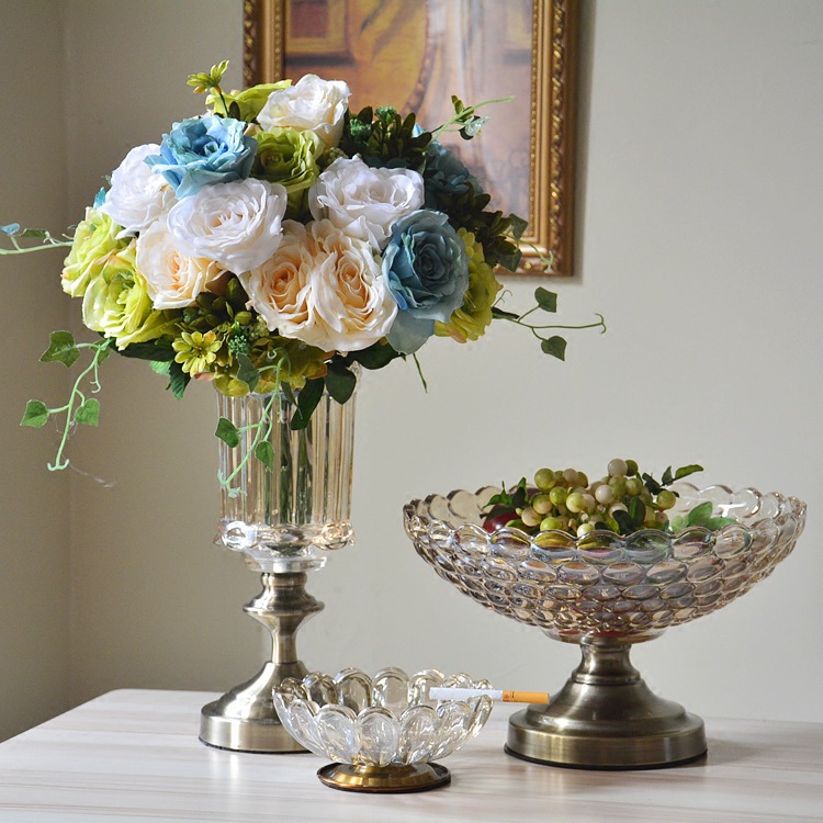 高脚杯式花瓶高脚杯冰淇淋杯透明法式宴会美式摆拍田园精致婚礼