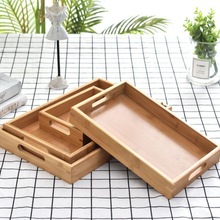 长方形托盘竹质木托盘日式创意木盘木质圆盘茶盘烧烤盘功夫茶具盘
